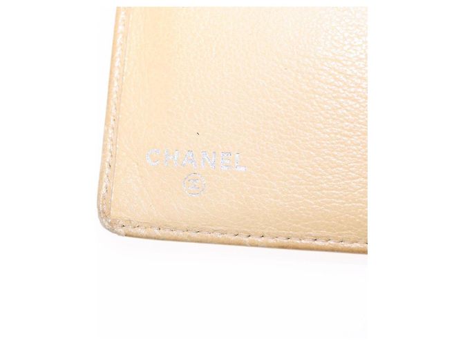 CHANEL Portafoglio Camelia Pelle Beige CC Auth bs31581 - vista 14