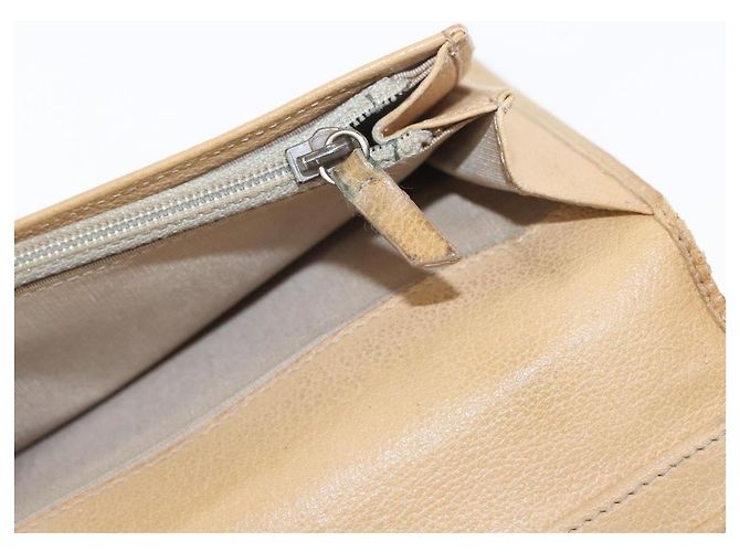 CHANEL Portafoglio Camelia Pelle Beige CC Auth bs31581 - vista 18
