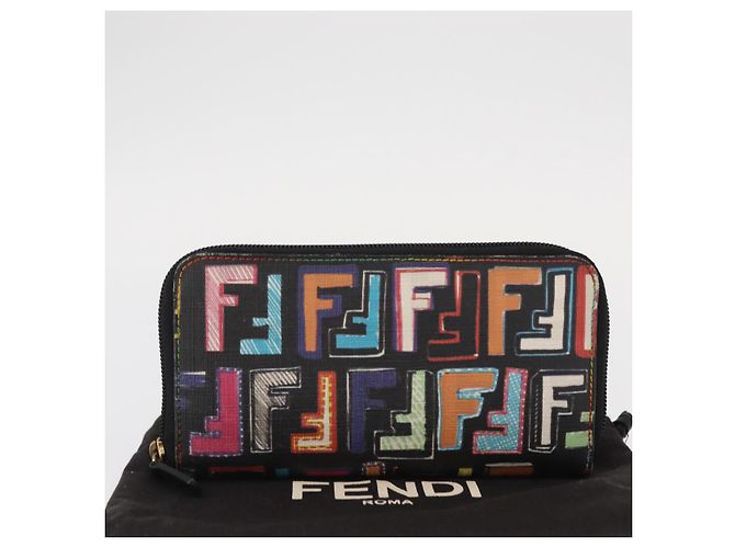 FENDI Zucca Canvas Long Wallet Multicolor Auth 156681V Multiple colors - view 12