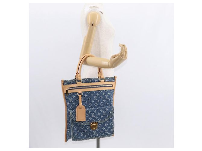 LOUIS VUITTON Borsa Tote Piatta Monogram in Denim Blu M95018 LV Auth BA8994SAV - vista 24