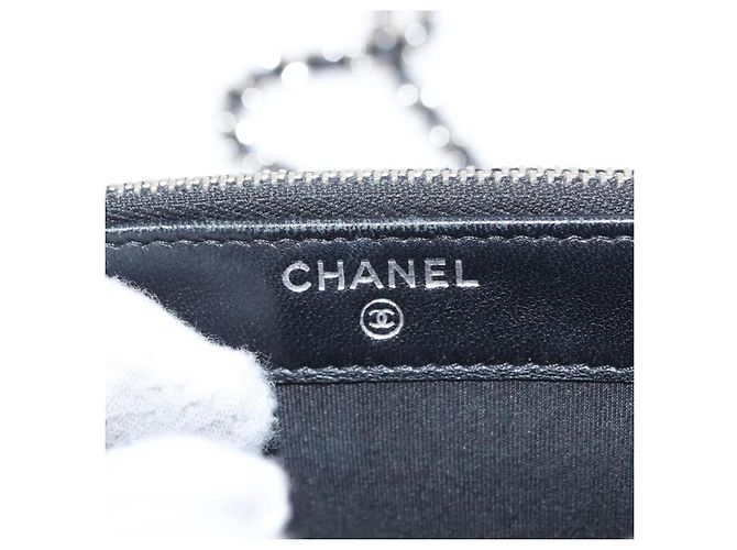 Borsa a Spalla con Catena CHANEL Paillettes Nero Argento CC Auth 146554SM - vista 16