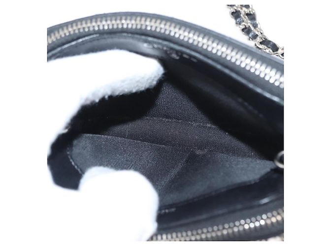 Borsa a Spalla con Catena CHANEL Paillettes Nero Argento CC Auth 146554SM - vista 17