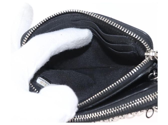 Borsa a Spalla con Catena CHANEL Paillettes Nero Argento CC Auth 146554SM - vista 20