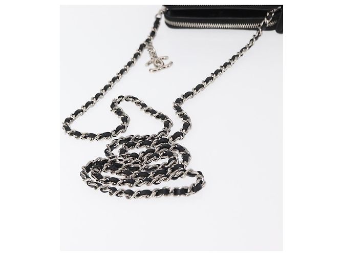 Borsa a Spalla con Catena CHANEL Paillettes Nero Argento CC Auth 146554SM - vista 7