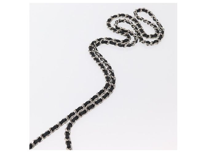Borsa a Spalla con Catena CHANEL Paillettes Nero Argento CC Auth 146554SM - vista 8