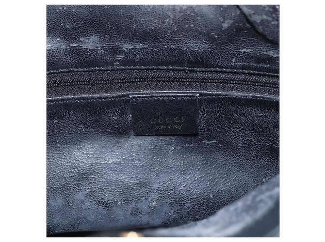 Borsa a mano in pelle GUCCI Bamboo 2 in 1 Nero Oro 001 1633 Auth 156256 - vista 16