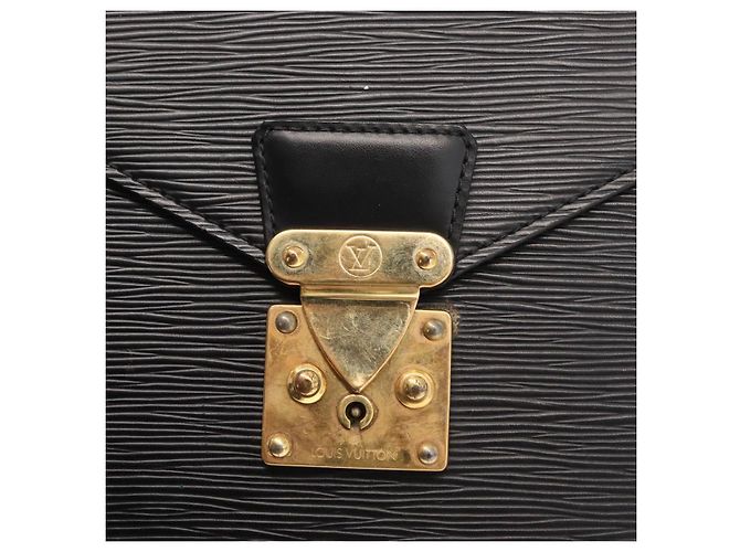 LOUIS VUITTON Cartella Ambassador in Epi Borsa da Lavoro Nera M54412 LV Auth BA8580 Nero - vista 9