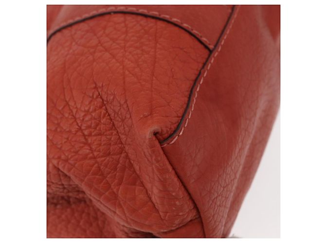 Borsa a mano in pelle Gucci Bamboo rossa argento 232947 Auth ka796 Rosso - vista 10