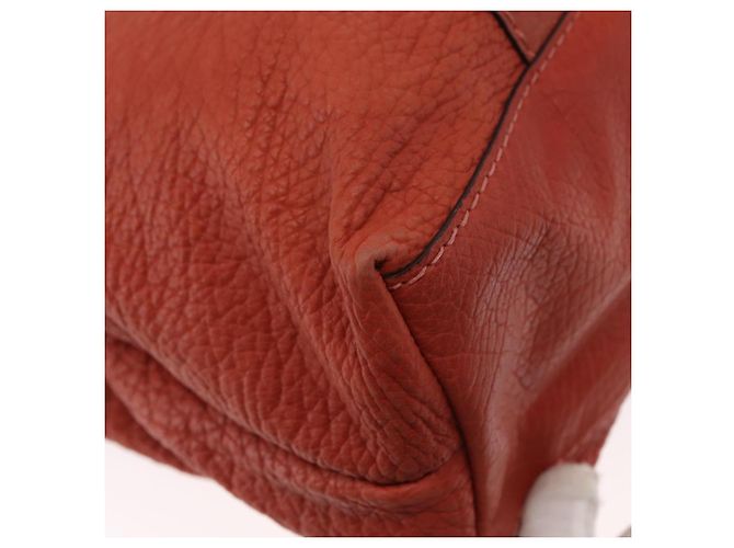 Borsa a mano in pelle Gucci Bamboo rossa argento 232947 Auth ka796 Rosso - vista 12