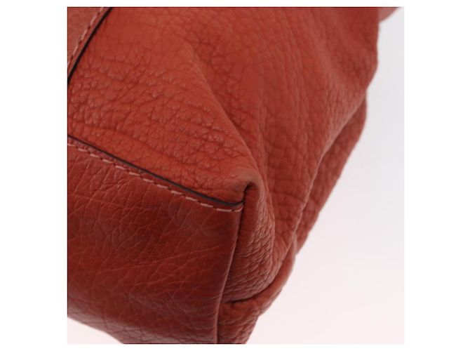 Borsa a mano in pelle Gucci Bamboo rossa argento 232947 Auth ka796 Rosso - vista 13