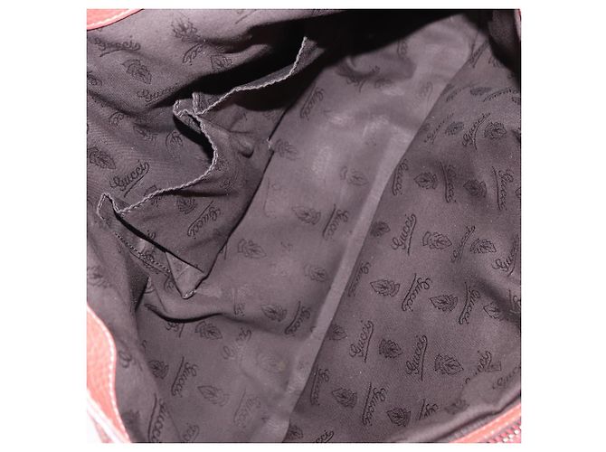 Borsa a mano in pelle Gucci Bamboo rossa argento 232947 Auth ka796 Rosso - vista 19
