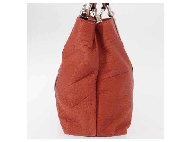 Borsa a mano in pelle Gucci Bamboo rossa argento 232947 Auth ka796 Rosso - vista 5