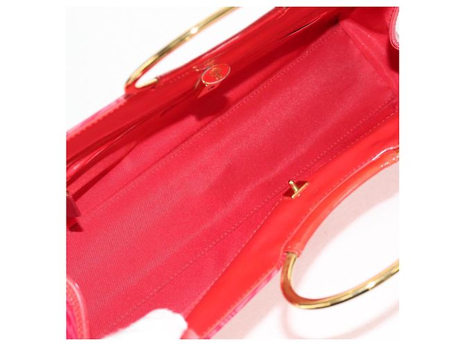 Borsa a Mano Gianni Versace Smalto Rosa Oro Auth 153747V D'oro - vista 16
