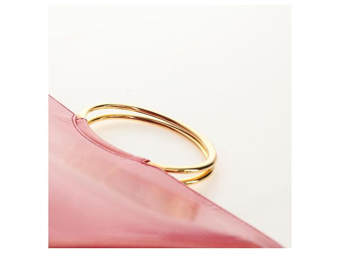 Borsa a Mano Gianni Versace Smalto Rosa Oro Auth 153747V D'oro - vista 8