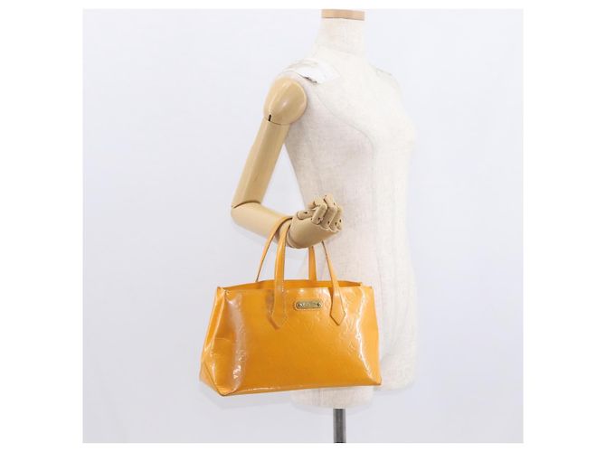 LOUIS VUITTON Borsa Wilshire PM Monogram Vernis Giallo Passione M91725 Auth 154194 - vista 25