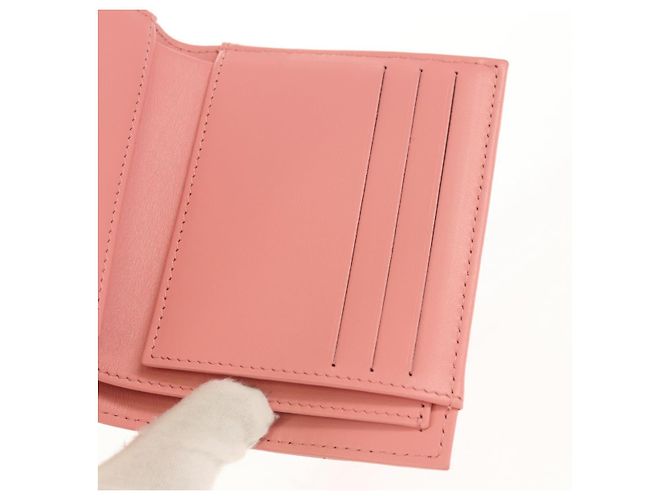 CHANEL Cartera Bifold Matelassé de Piel de Cordero Rosa Plata CC Auth BA8708V - vista 19