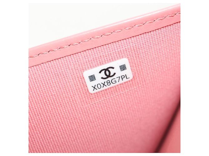 CHANEL Cartera Bifold Matelassé de Piel de Cordero Rosa Plata CC Auth BA8708V - vista 22
