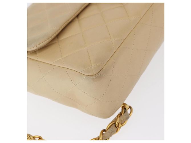 CHANEL Matelassé Rucksack aus Lammleder Beige Gold CC Auth 146557V Golden - Ansicht 10