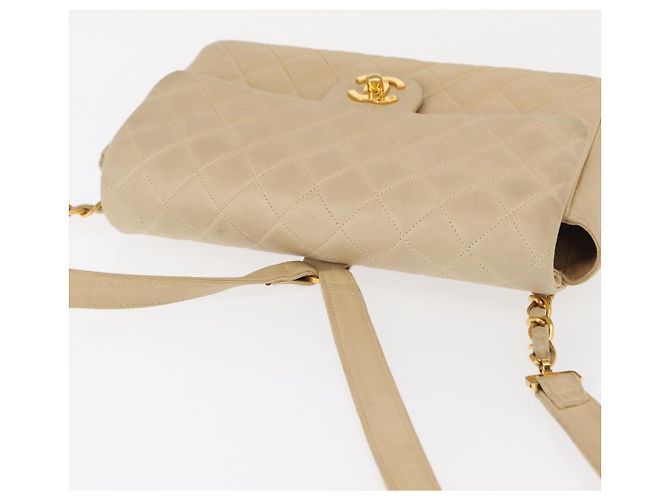 CHANEL Matelassé Rucksack aus Lammleder Beige Gold CC Auth 146557V Golden - Ansicht 6