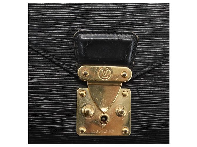 LOUIS VUITTON Borsa Clutch Dragonne Epi Serie Nera M52612 LV Auth 156992 Nero - vista 17