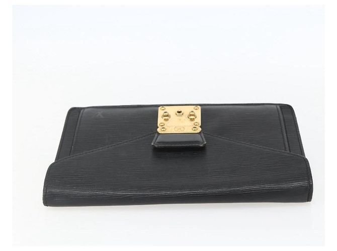 LOUIS VUITTON Borsa Clutch Dragonne Epi Serie Nera M52612 LV Auth 156992 Nero - vista 5