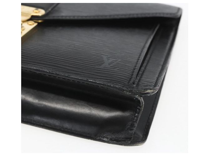 LOUIS VUITTON Borsa Clutch Dragonne Epi Serie Nera M52612 LV Auth 156992 Nero - vista 7
