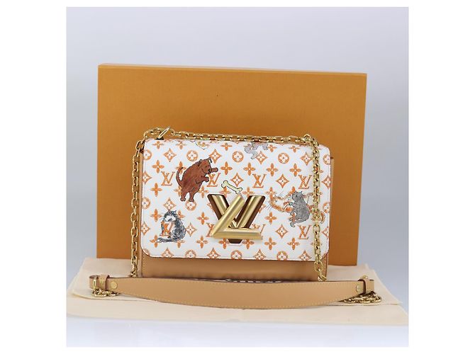 LOUIS VUITTON Bolso de Hombro Catgram Twist MM Blanco M44460 LV Auth 96243SM - vista 12