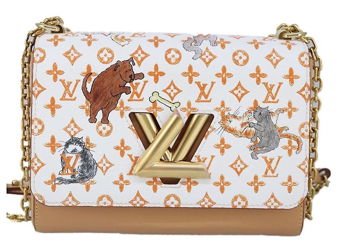 LOUIS VUITTON Bolso de Hombro Catgram Twist MM Blanco M44460 LV Auth 96243SM - vista 13