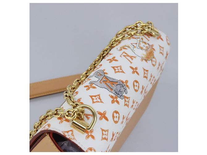 LOUIS VUITTON Bolso de Hombro Catgram Twist MM Blanco M44460 LV Auth 96243SM - vista 6