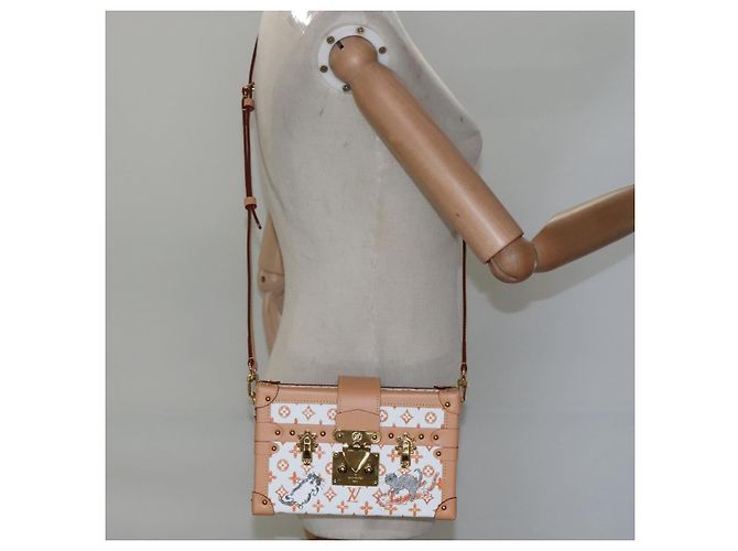LOUIS VUITTON Catgram Petit Maru NM Borsa a Spalla Bianca LV Auth 110163SM Bianco - vista 22