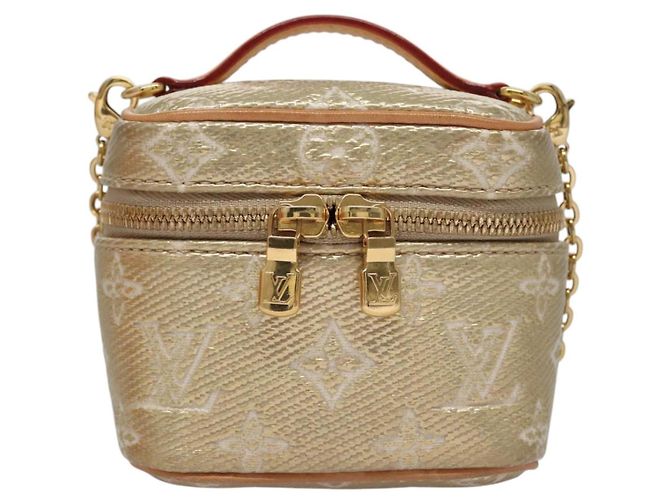 LOUIS VUITTON Microvanity Laminato Monogramma Oro M22920 LV Auth EC760SM D'oro - vista 13