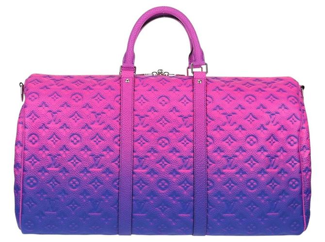 LOUIS VUITTON Keepall Bandouliere 50 in Taurillon Illusion M59713 Auth yk19483SM Rosa - vista 2