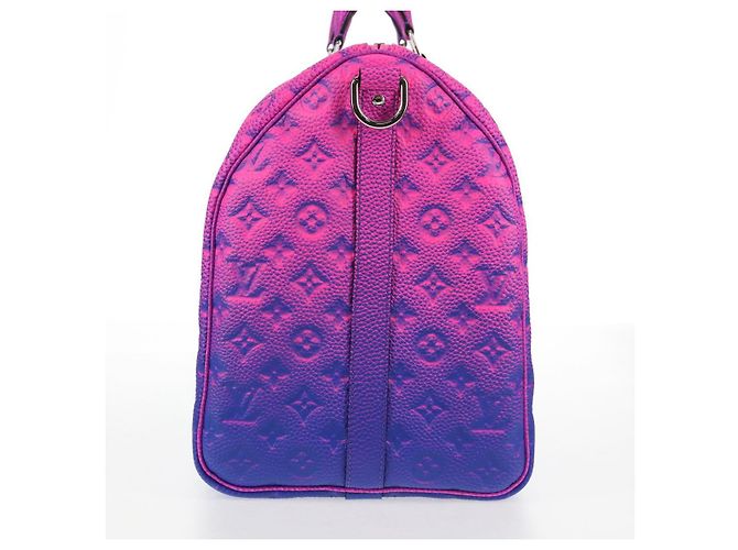 LOUIS VUITTON Keepall Bandouliere 50 in Taurillon Illusion M59713 Auth yk19483SM Rosa - vista 3