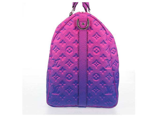 LOUIS VUITTON Keepall Bandouliere 50 in Taurillon Illusion M59713 Auth yk19483SM Rosa - vista 4