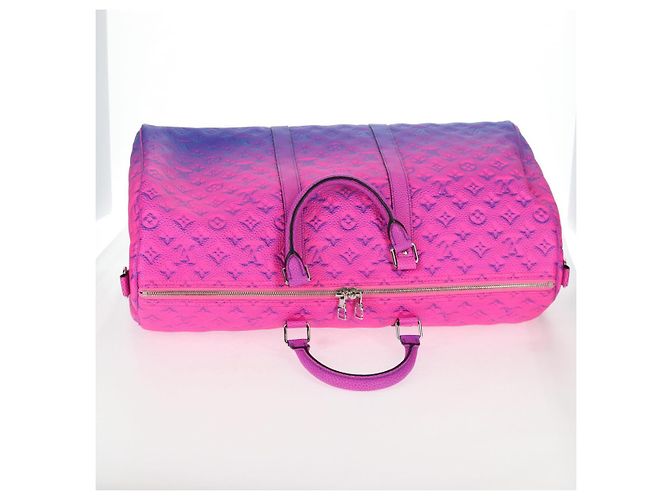 LOUIS VUITTON Keepall Bandouliere 50 in Taurillon Illusion M59713 Auth yk19483SM Rosa - vista 6