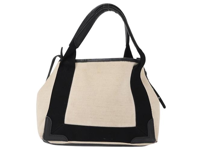 BALENCIAGA Handtasche aus Canvas Beige Schwarz Auth ka561 - Ansicht 2
