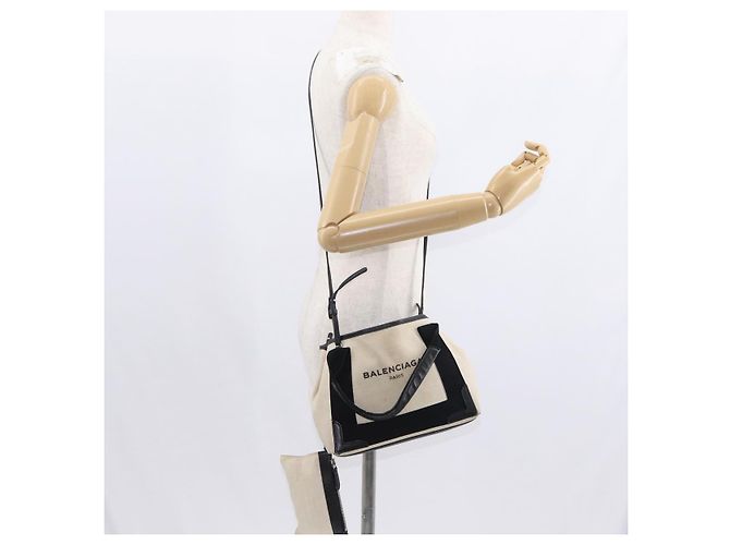 BALENCIAGA Handtasche aus Canvas Beige Schwarz Auth ka561 - Ansicht 24