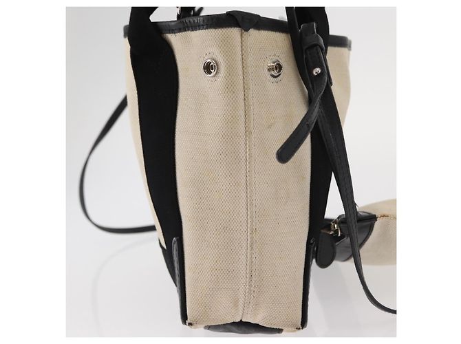 BALENCIAGA Handtasche aus Canvas Beige Schwarz Auth ka561 - Ansicht 4