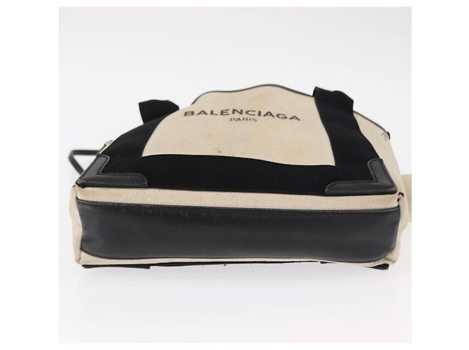 BALENCIAGA Handtasche aus Canvas Beige Schwarz Auth ka561 - Ansicht 5