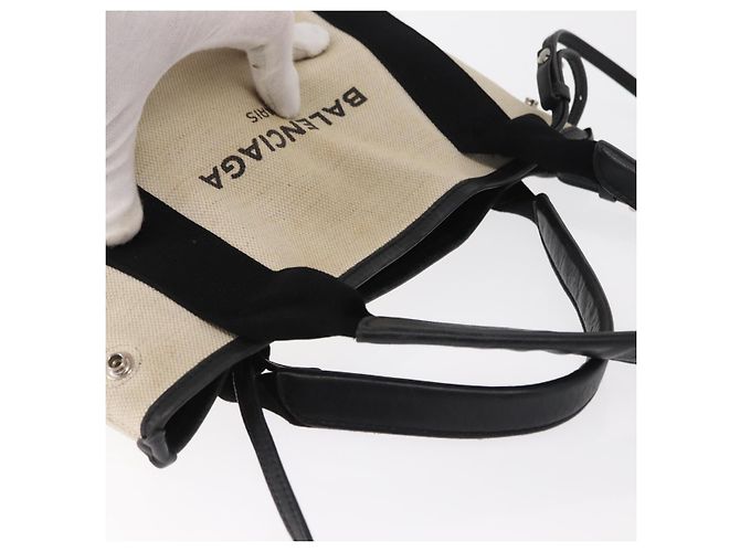 BALENCIAGA Handtasche aus Canvas Beige Schwarz Auth ka561 - Ansicht 6