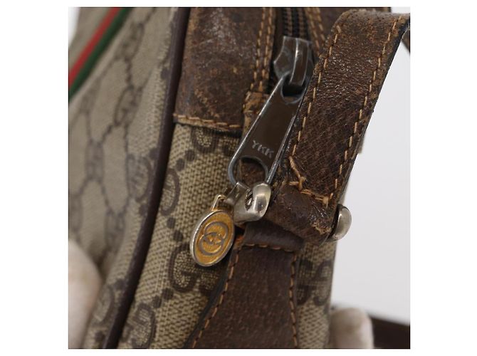 Gucci Borsa GG Supreme Web Sherry Line PVC Beige Oro 32 02 004 Auth 151575 D'oro - vista 10