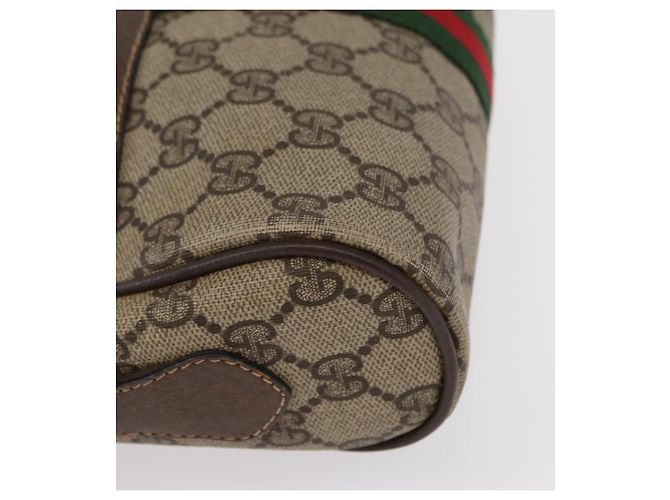 Gucci Borsa GG Supreme Web Sherry Line PVC Beige Oro 32 02 004 Auth 151575 D'oro - vista 14
