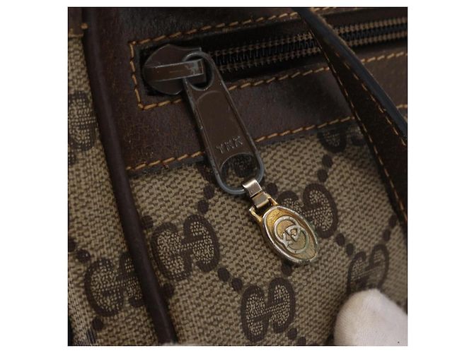 Gucci Borsa GG Supreme Web Sherry Line PVC Beige Oro 32 02 004 Auth 151575 D'oro - vista 18