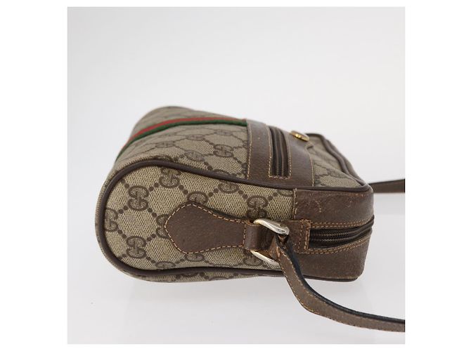 Gucci Borsa GG Supreme Web Sherry Line PVC Beige Oro 32 02 004 Auth 151575 D'oro - vista 3