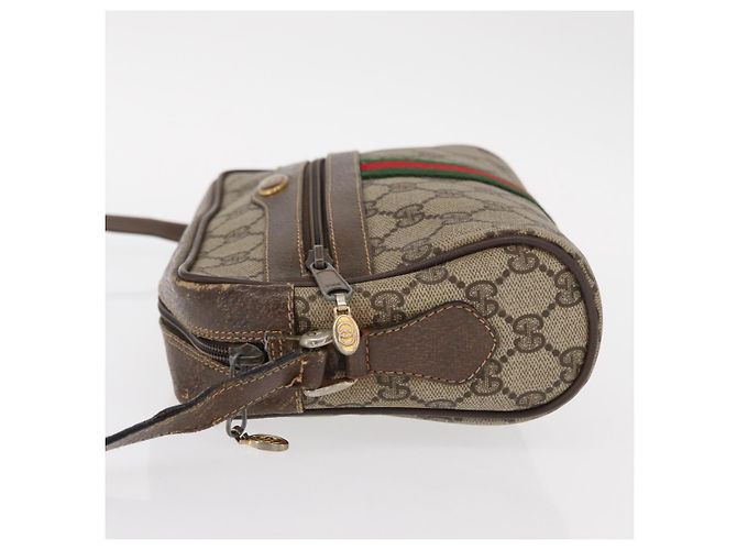 Gucci Borsa GG Supreme Web Sherry Line PVC Beige Oro 32 02 004 Auth 151575 D'oro - vista 4