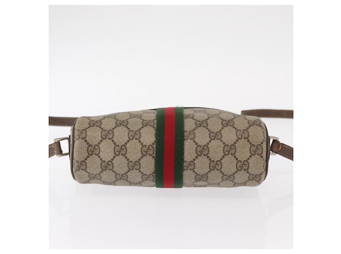 Gucci Borsa GG Supreme Web Sherry Line PVC Beige Oro 32 02 004 Auth 151575 D'oro - vista 5