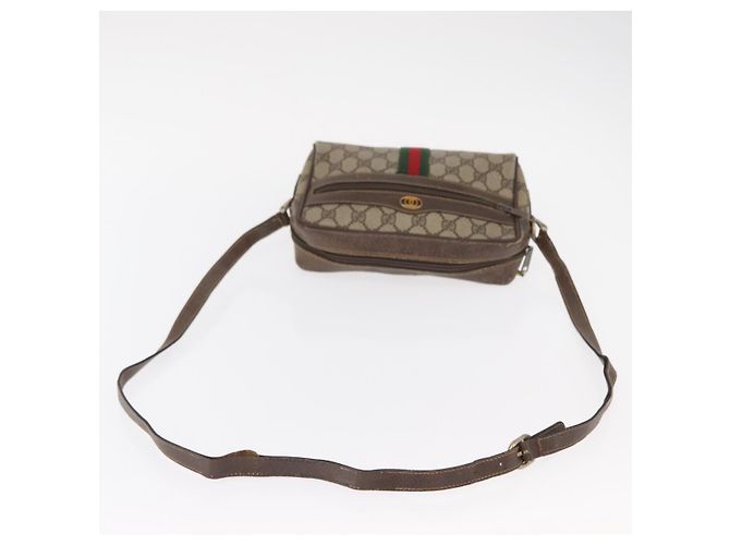 Gucci Borsa GG Supreme Web Sherry Line PVC Beige Oro 32 02 004 Auth 151575 D'oro - vista 7