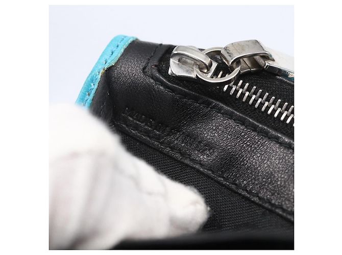 Céline Borsa a Spalla in Pelle Blu Argento Auth 154900 - vista 12