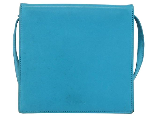 Céline Borsa a Spalla in Pelle Blu Argento Auth 154900 - vista 13