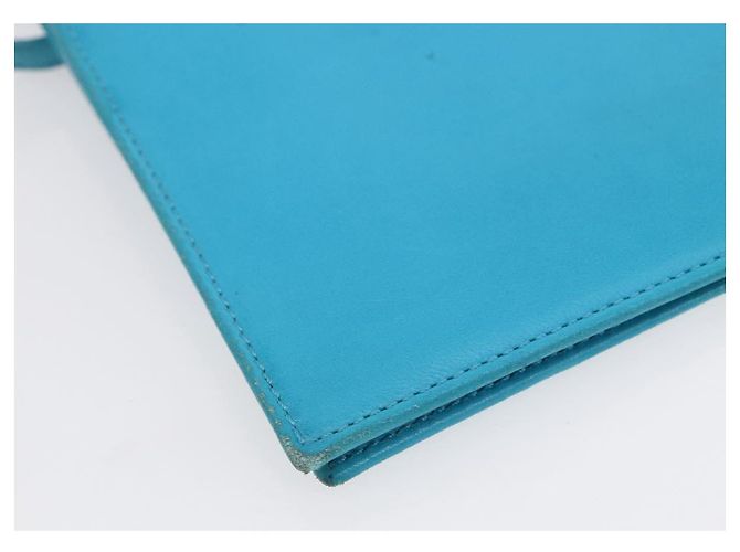 Céline Borsa a Spalla in Pelle Blu Argento Auth 154900 - vista 16